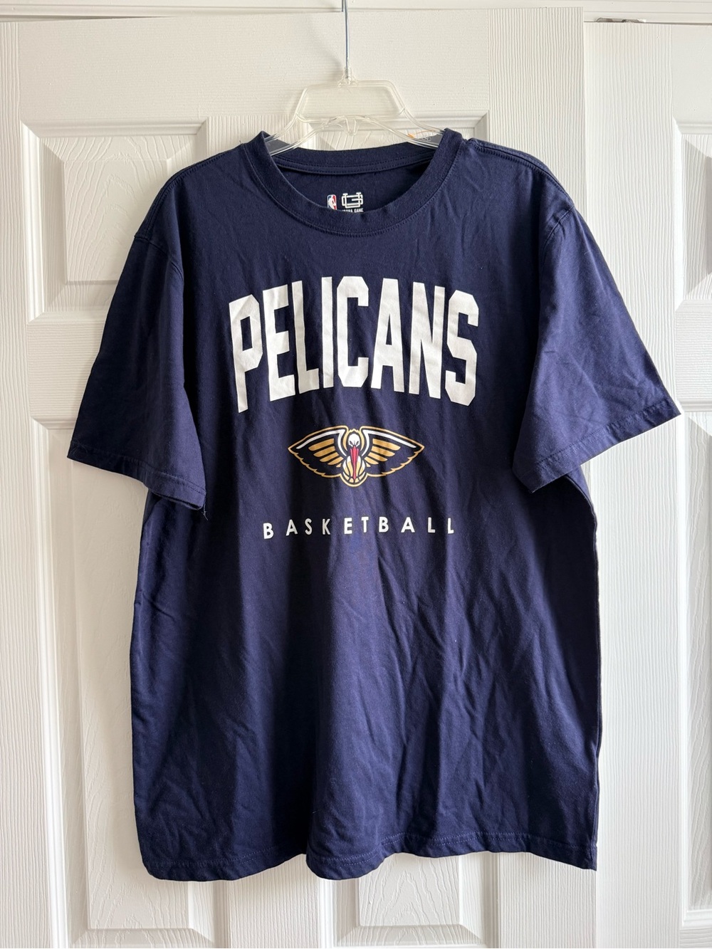 NBA Pelicans Navy Blue Short Sleeve Graphic Tee